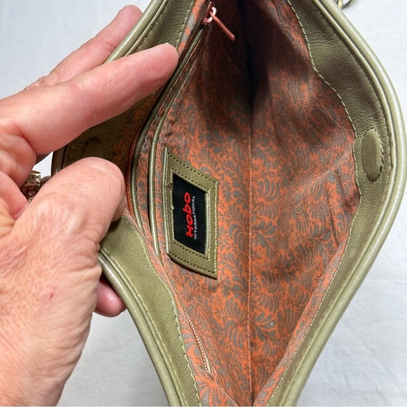 HOBO Olive Leather Crossbody Bag with Chain Strap - Picture 9 of 9